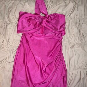 American Threads Fuchsia Halter Dress